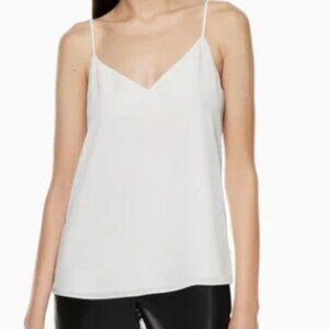 EC Babaton Everly Blouse Airy Loose Fit V Neck Adjustable Straps Cream S…